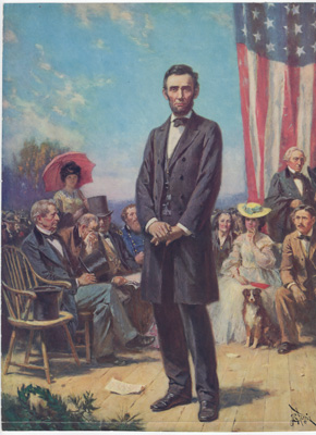 Abraham Lincoln delivering the Gettysburg Address